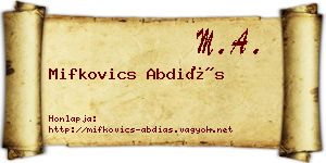 Mifkovics Abdiás névjegykártya